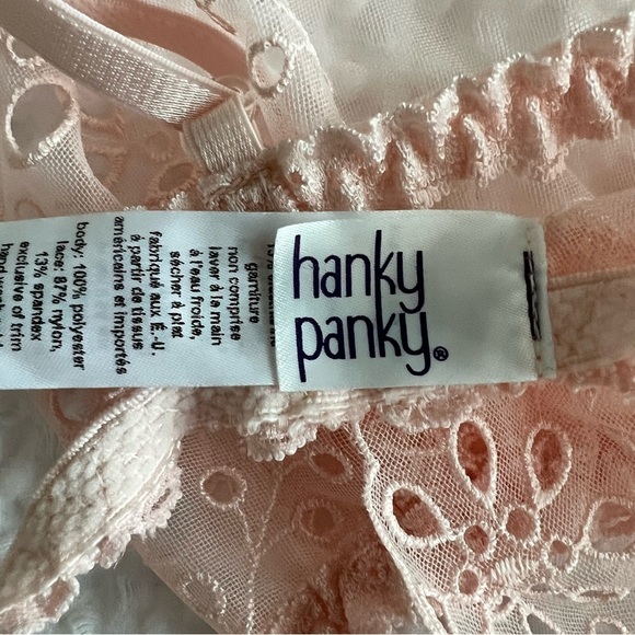 Hanky Panky Ethereal Eyelet Bralette in Blushing Pink Dainty Pretty Size Small - Picture 6 of 7